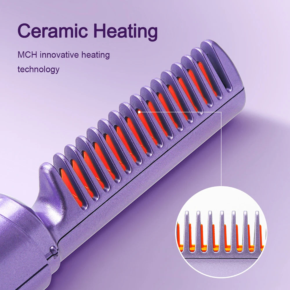Hot Comb Straightener Professional Quick Heated Electric Wireless Hair Straighten Personal Care Multifunctional Hairstyle Brush