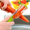 Stainless Steel Peeler with Catcher Container | Peel Without the Mess