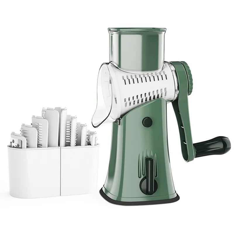 5-in-1 Rotary Cheese Grater & Vegetable Slicer — Grate, Slice & Shred in Seconds