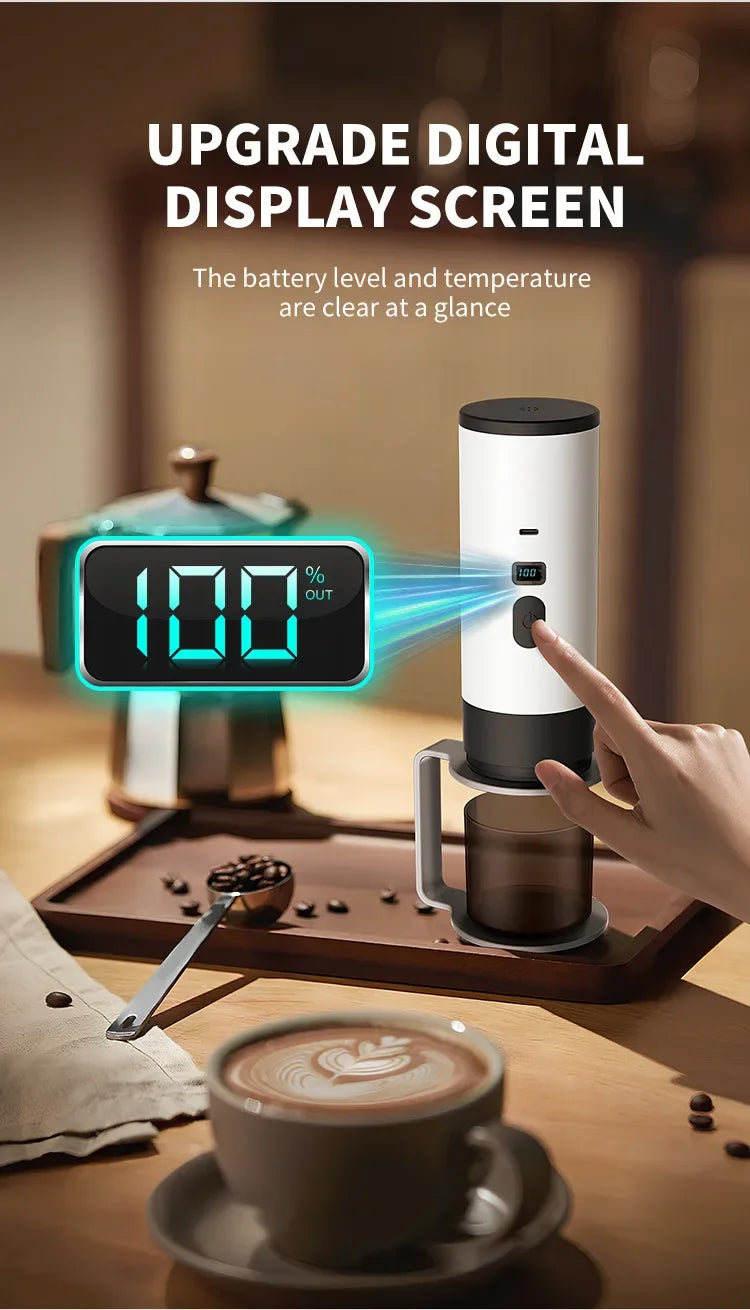 5-in-1 Portable Espresso Coffee Maker | Wireless for Car, Home, Camp & Travel