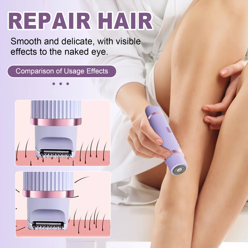 Bikini Trimmer Electric Razor for Women Body Underarm Leg Shaver Female Electric Painless Epilator Facial Mustache Hair Remover