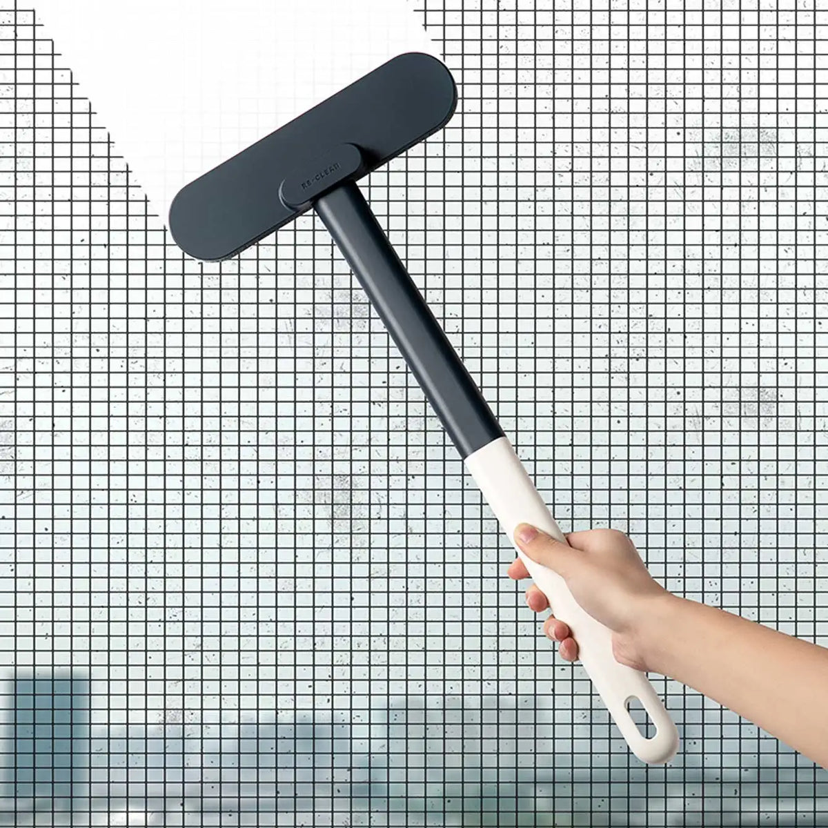 1 Multifunctional Long Handled Window Brush, Wet and Dry Dual-Use Cleaning Brush, Glass Brush, Sofa, Wall, Pet Hair, Carpet Clea