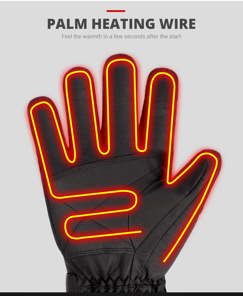 Winter Heated Gloves | Waterproof Thermal Motorcycle Gloves for Men & Women