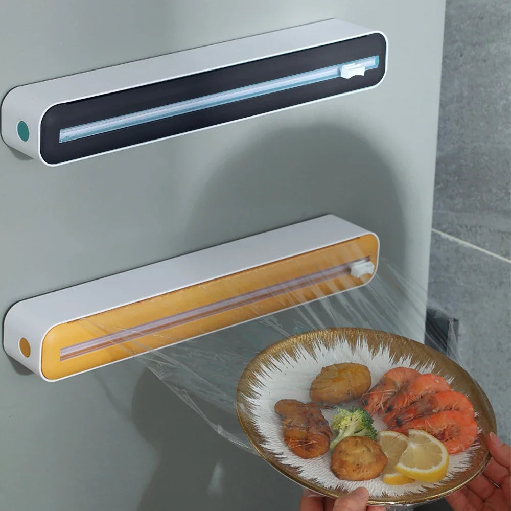 2-in-1 Magnetic Food Wrap & Foil Dispenser with Cutter | Mess-Free Kitchen Essential