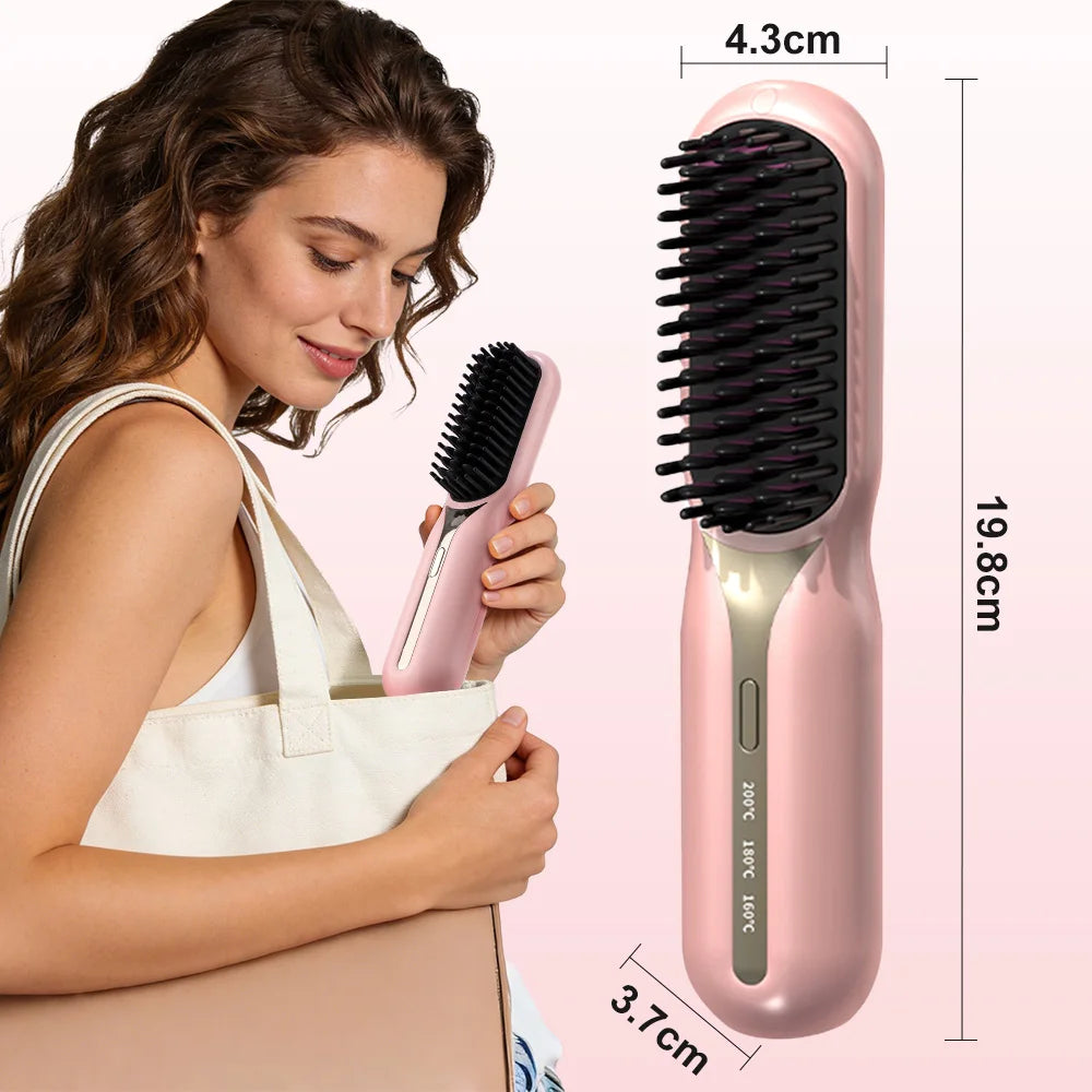 Hot Comb Straightener Professional Quick Heated Electric Wireless Hair Straighten Personal Care Multifunctional Hairstyle Brush
