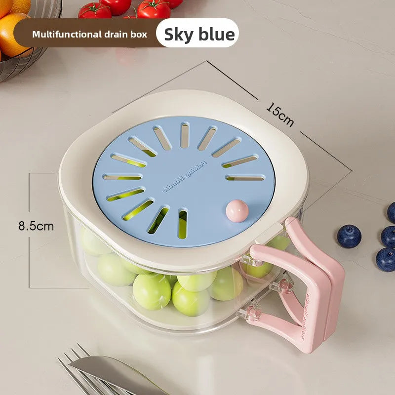 2-in-1 Fruit & Vegetable Washing Basin with Lid & Drain Basket | Fresher, Cleaner Food