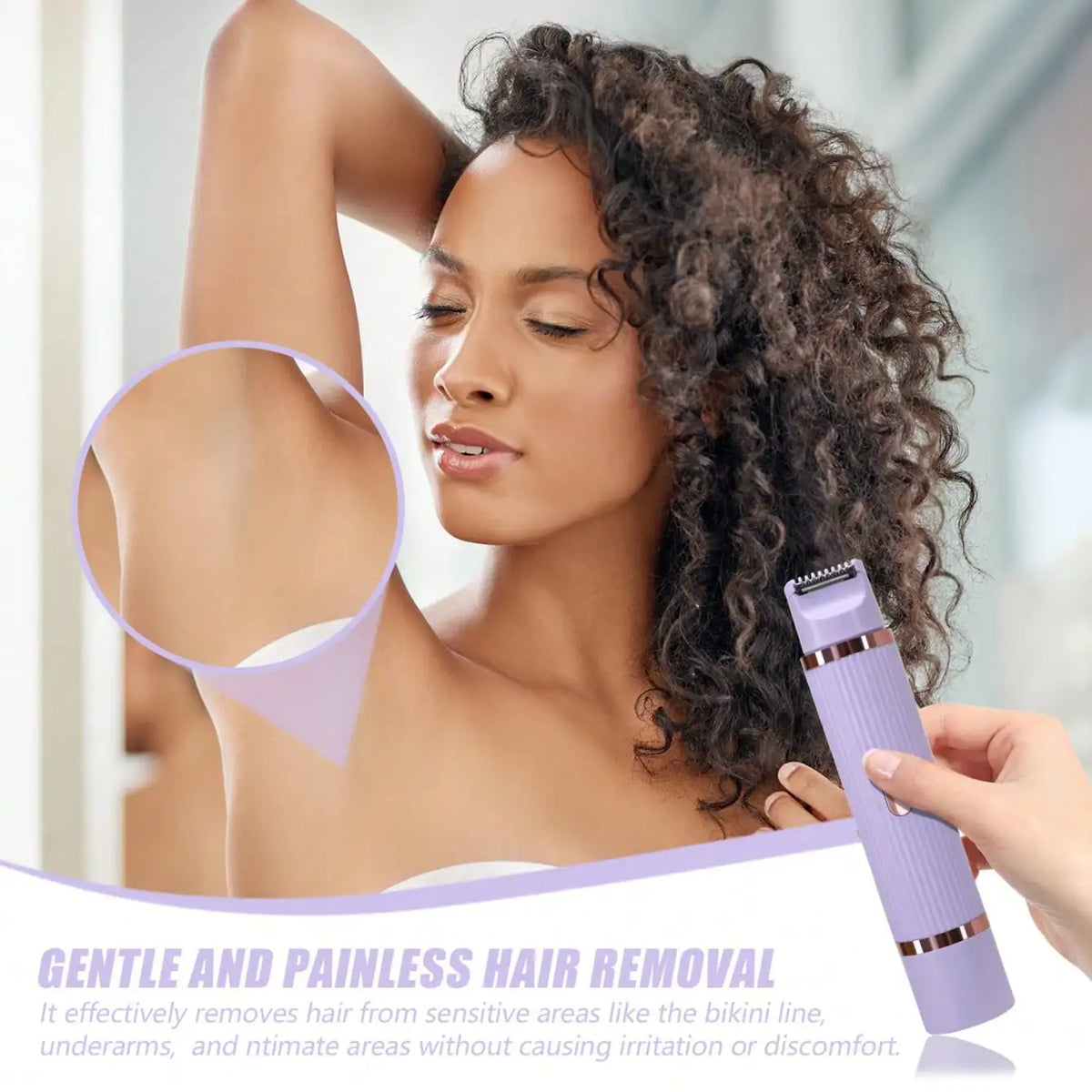 Bikini Trimmer Electric Razor for Women Body Underarm Leg Shaver Female Electric Painless Epilator Facial Mustache Hair Remover