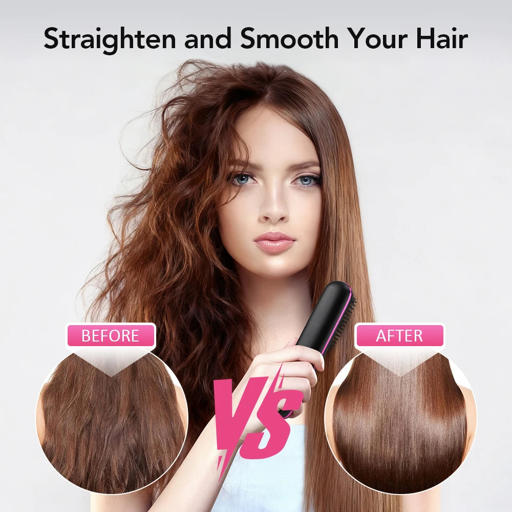 Hot Comb Straightener Professional Quick Heated Electric Wireless Hair Straighten Personal Care Multifunctional Hairstyle Brush