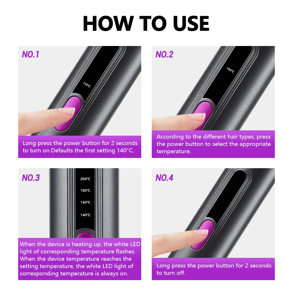 Hot Comb Straightener Professional Quick Heated Electric Wireless Hair Straighten Personal Care Multifunctional Hairstyle Brush
