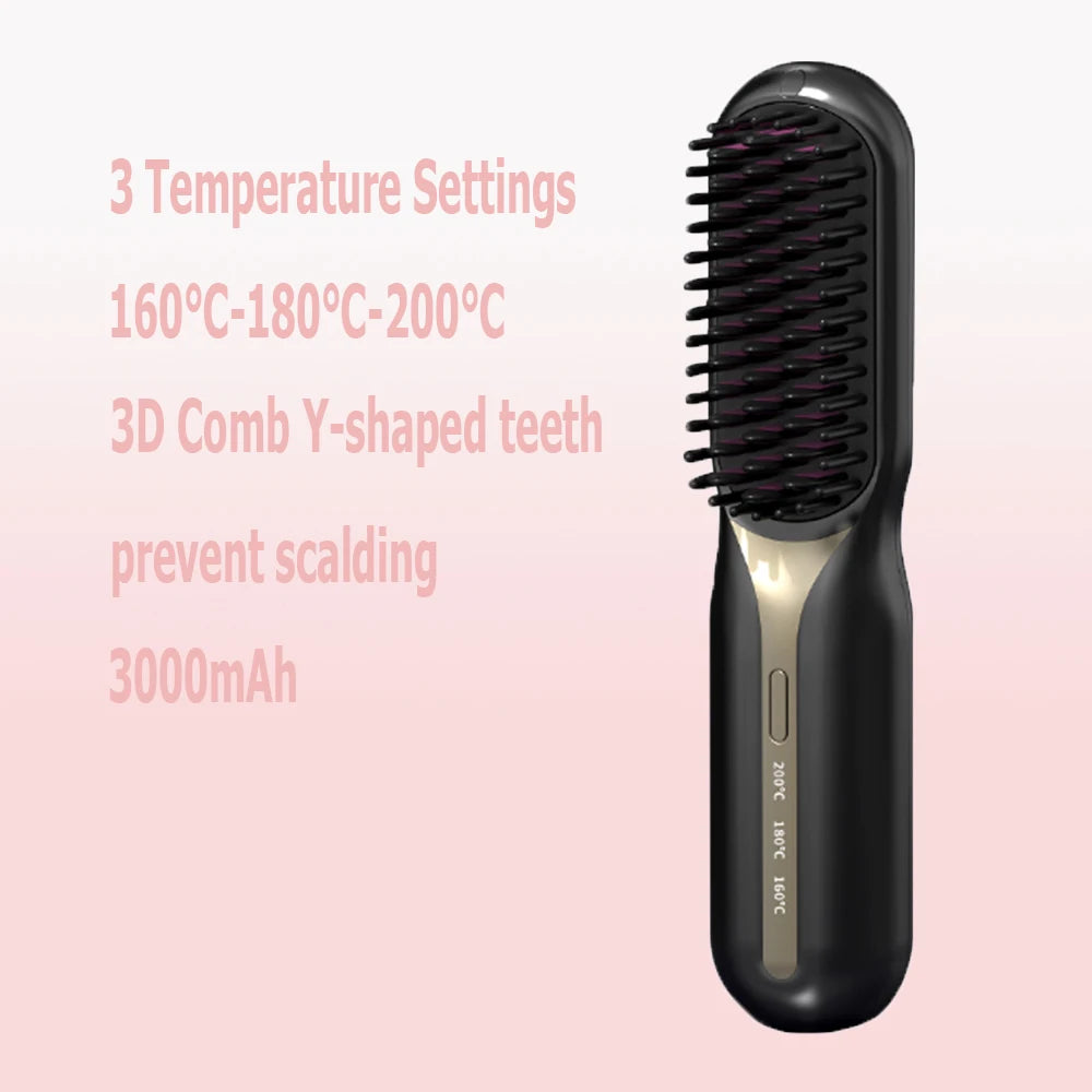 Hot Comb Straightener Professional Quick Heated Electric Wireless Hair Straighten Personal Care Multifunctional Hairstyle Brush