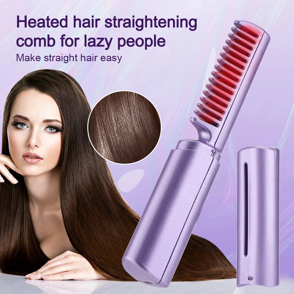 Hot Comb Straightener Professional Quick Heated Electric Wireless Hair Straighten Personal Care Multifunctional Hairstyle Brush