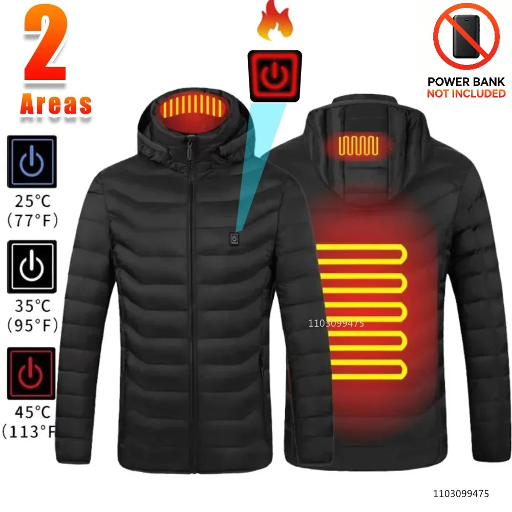 21 Areas Heated Jacket Men Warm Vest USB Self Heating Jacket Women Heated Coat Ski Camping Hiking Winter Cotton Clothes Washed