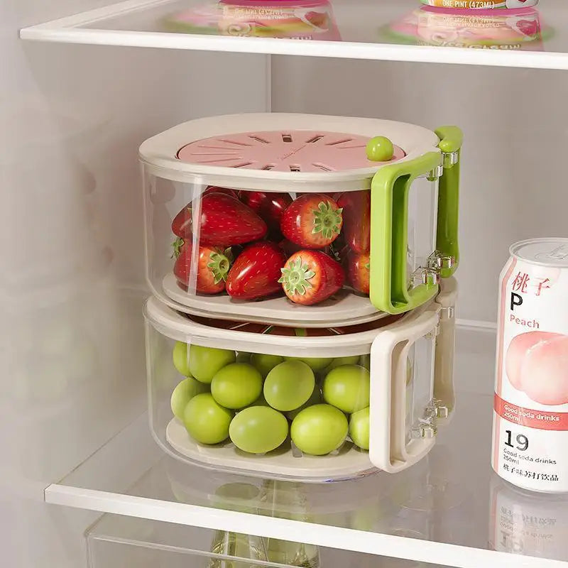 2-in-1 Fruit & Vegetable Washing Basin with Lid & Drain Basket | Fresher, Cleaner Food
