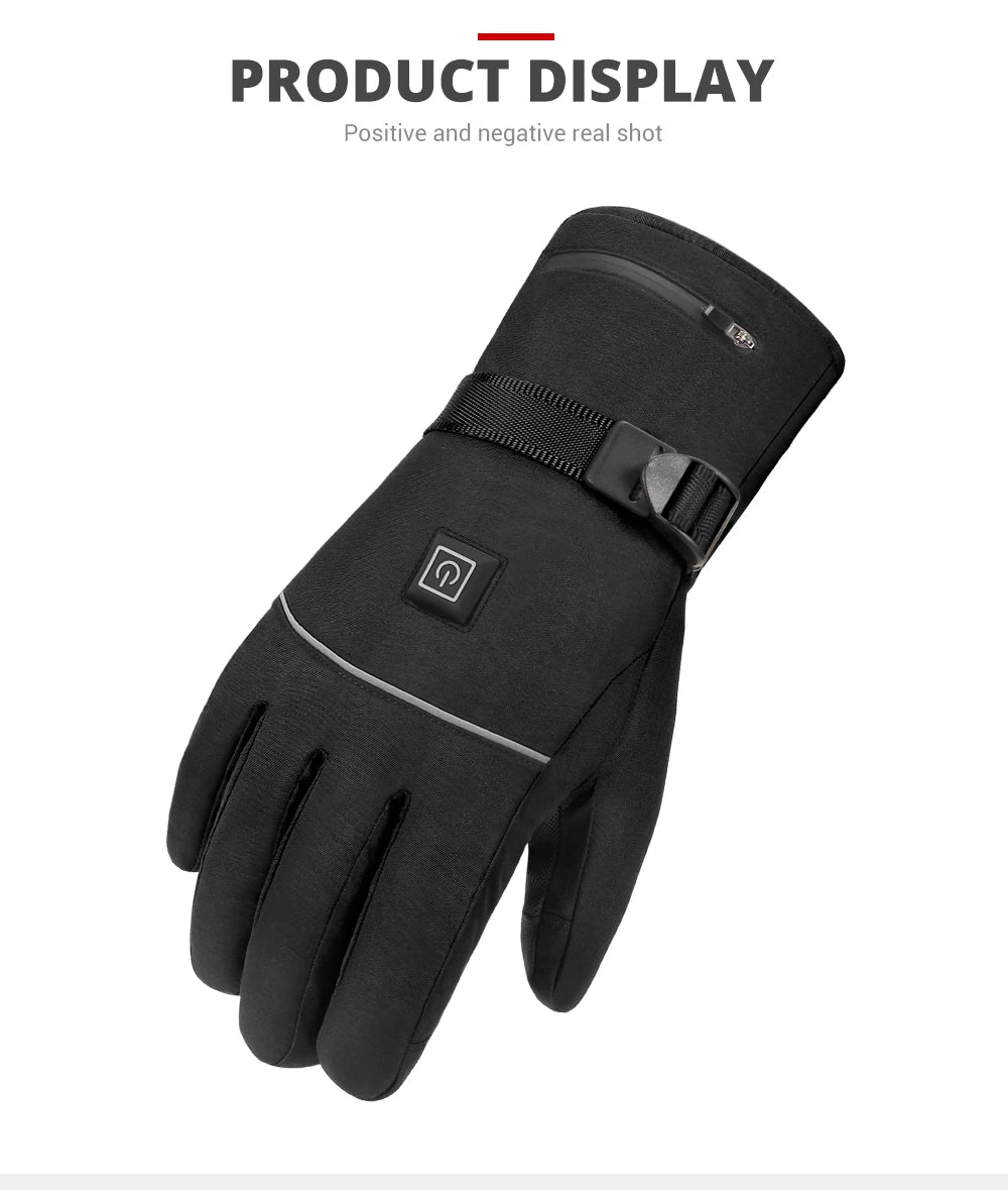 Winter Heated Gloves | Waterproof Thermal Motorcycle Gloves for Men & Women