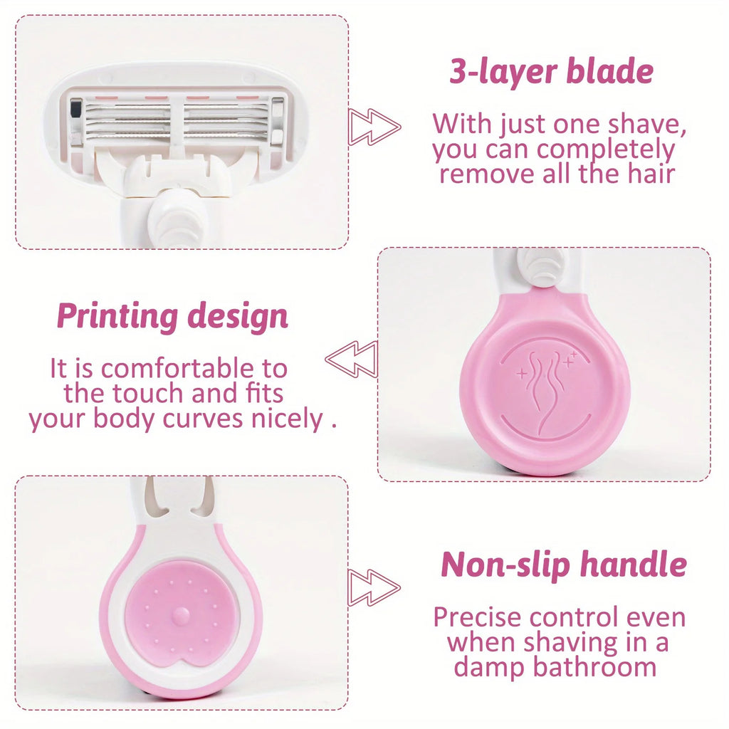 Women's Portable Shaver, 5-Layer Personal Care Razor, Moisturizing Razor
