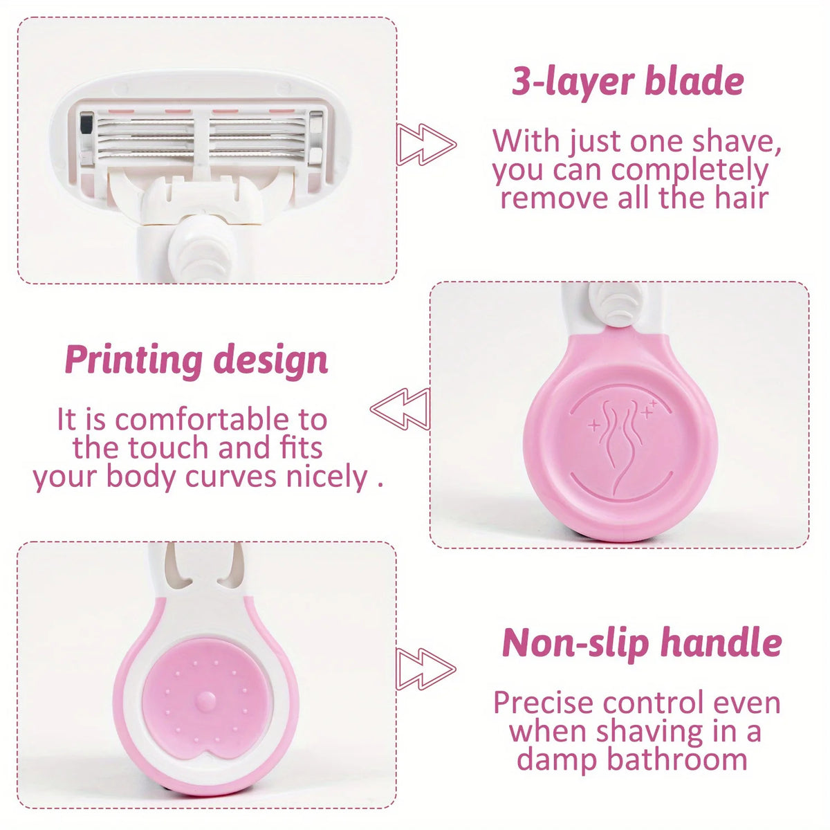 Women's Portable Shaver, 5-Layer Personal Care Razor, Moisturizing Razor