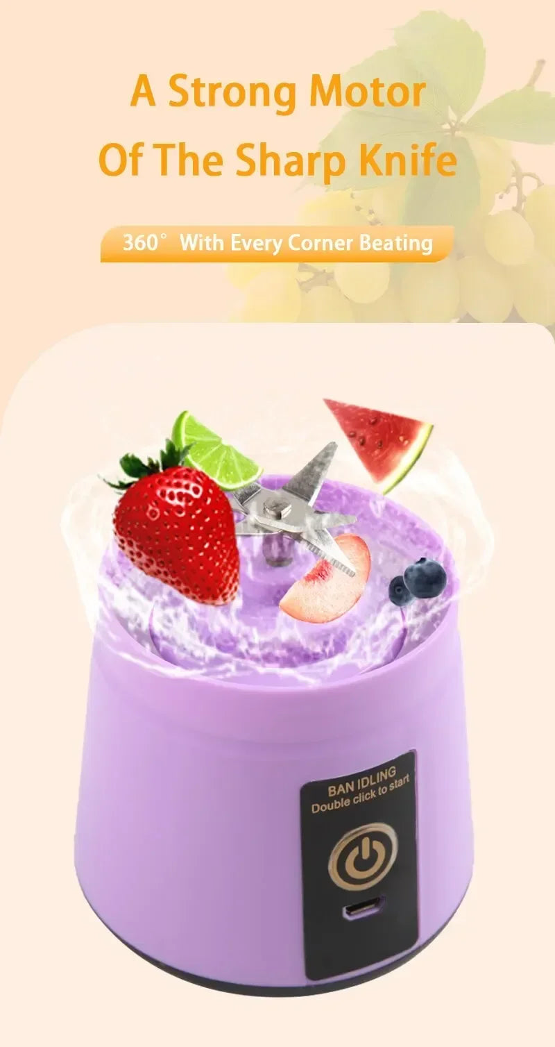 USB Portable Mini Blender | 6-Blade Smoothie Maker for Home, Gym & Travel