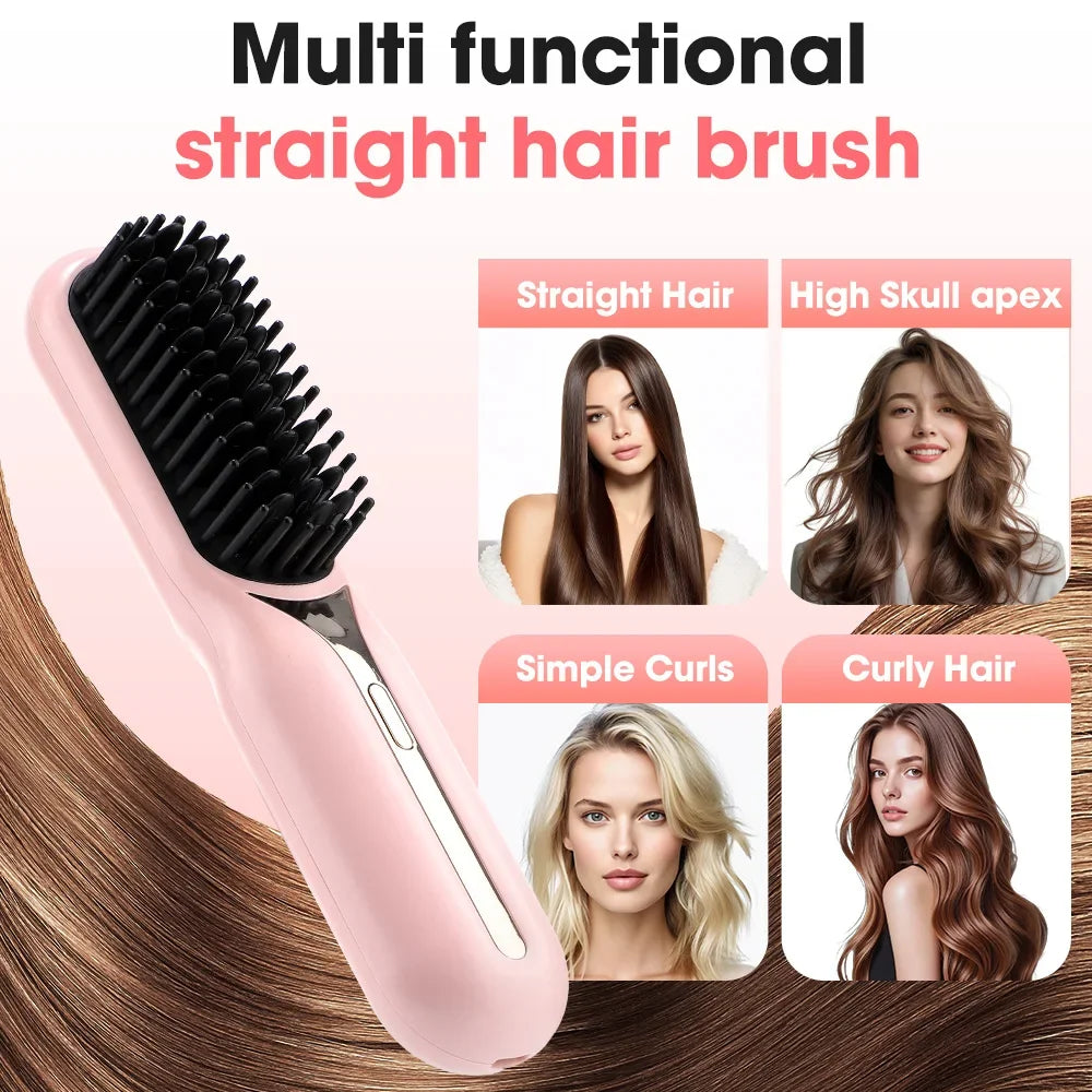 Hot Comb Straightener Professional Quick Heated Electric Wireless Hair Straighten Personal Care Multifunctional Hairstyle Brush