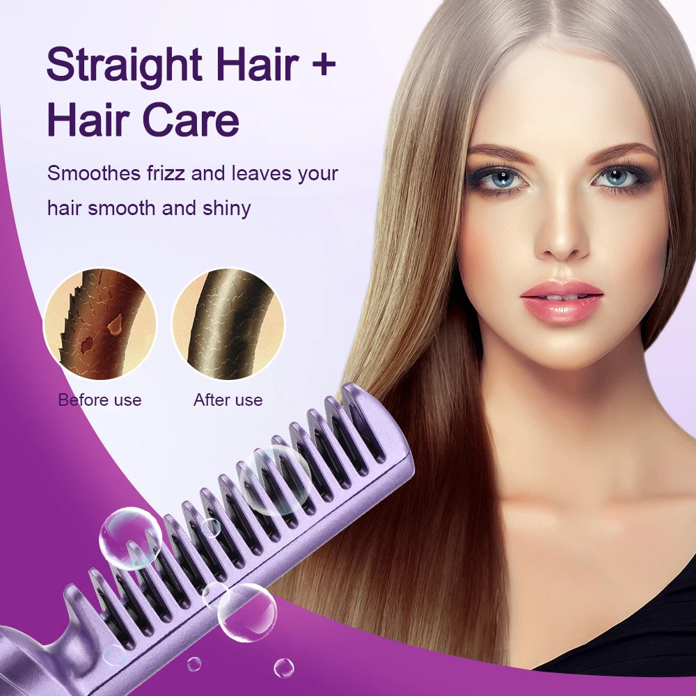 Hot Comb Straightener Professional Quick Heated Electric Wireless Hair Straighten Personal Care Multifunctional Hairstyle Brush