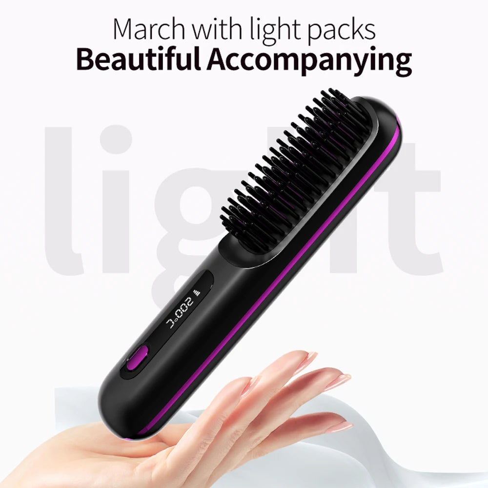 Hot Comb Straightener Professional Quick Heated Electric Wireless Hair Straighten Personal Care Multifunctional Hairstyle Brush