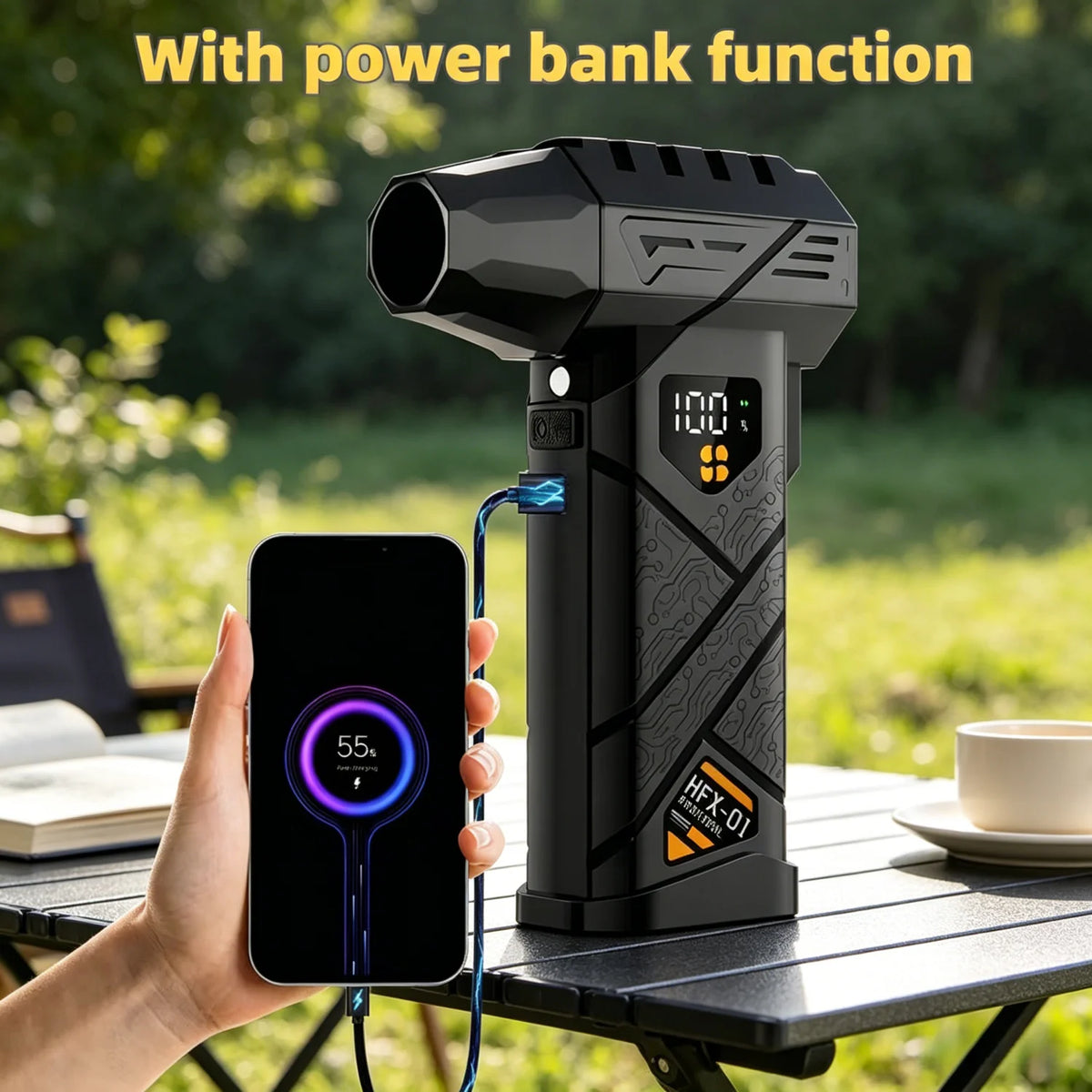 990,000 RPM Electric Air Duster | 240W Turbo Jet Blower for Car & PC Cleaning