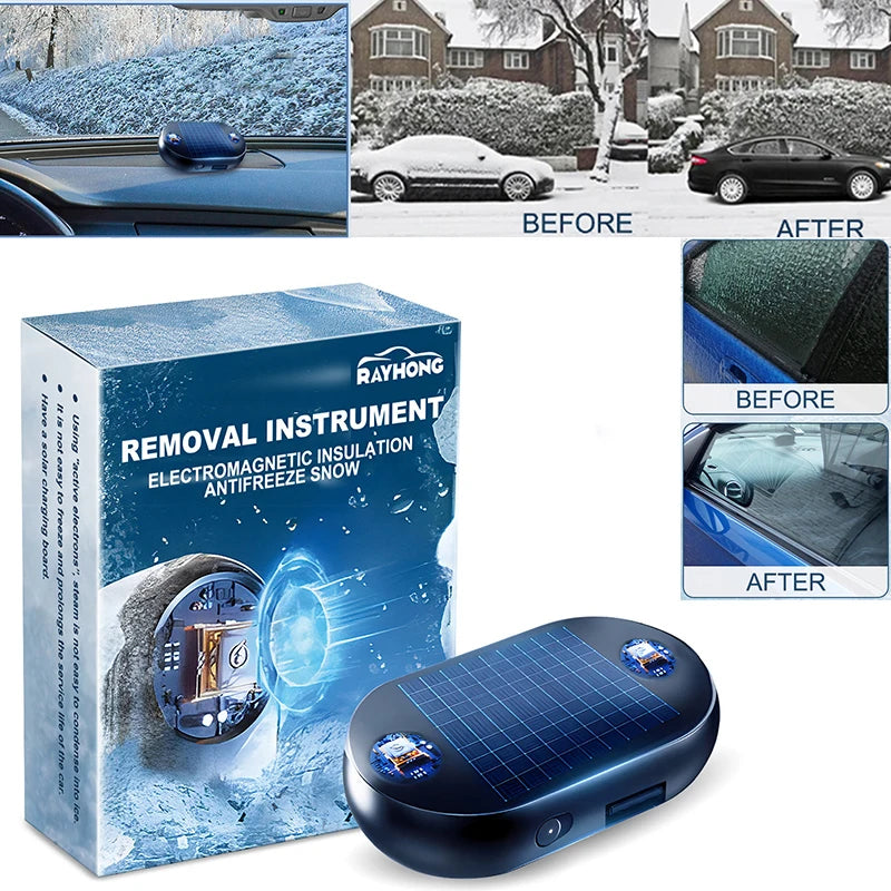Electromagnetic Solar Car Snow Remover | Antifreeze Windshield De-Icer