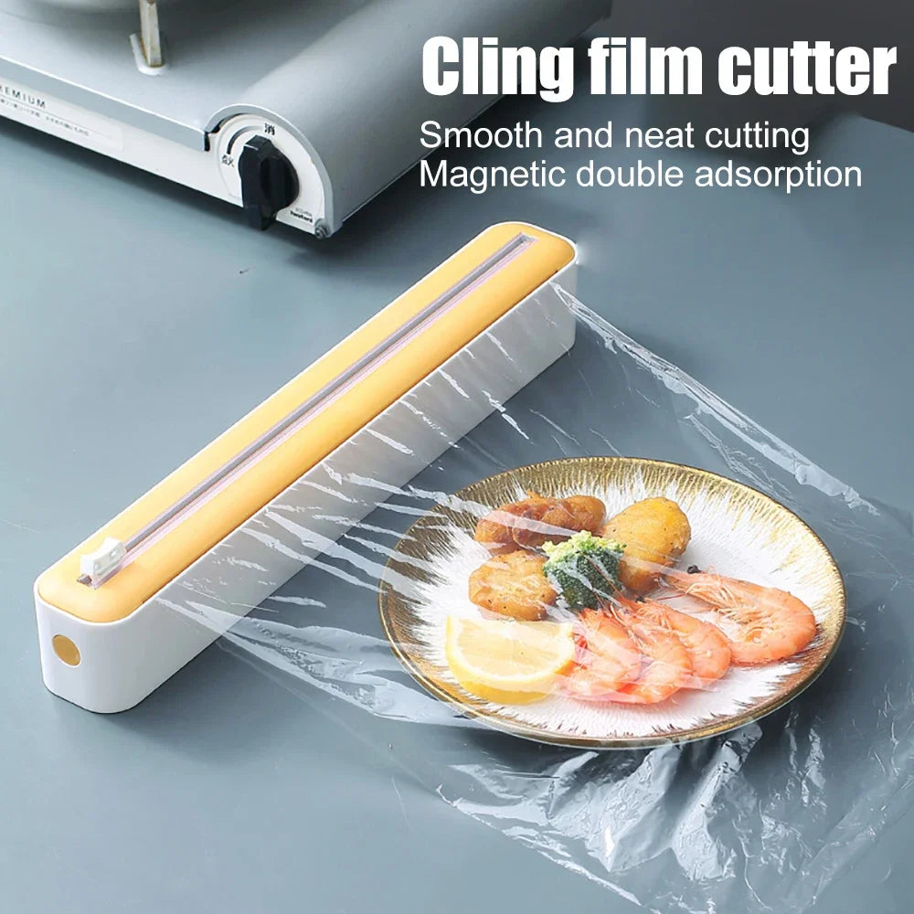 2-in-1 Magnetic Food Wrap & Foil Dispenser with Cutter | Mess-Free Kitchen Essential