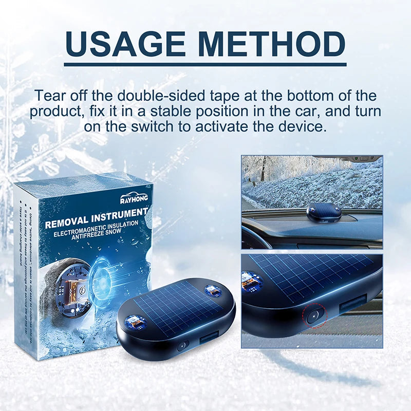 Electromagnetic Solar Car Snow Remover | Antifreeze Windshield De-Icer