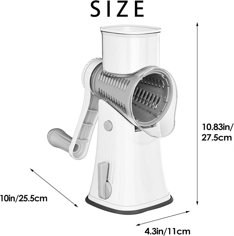 5-in-1 Rotary Cheese Grater & Vegetable Slicer — Grate, Slice & Shred in Seconds