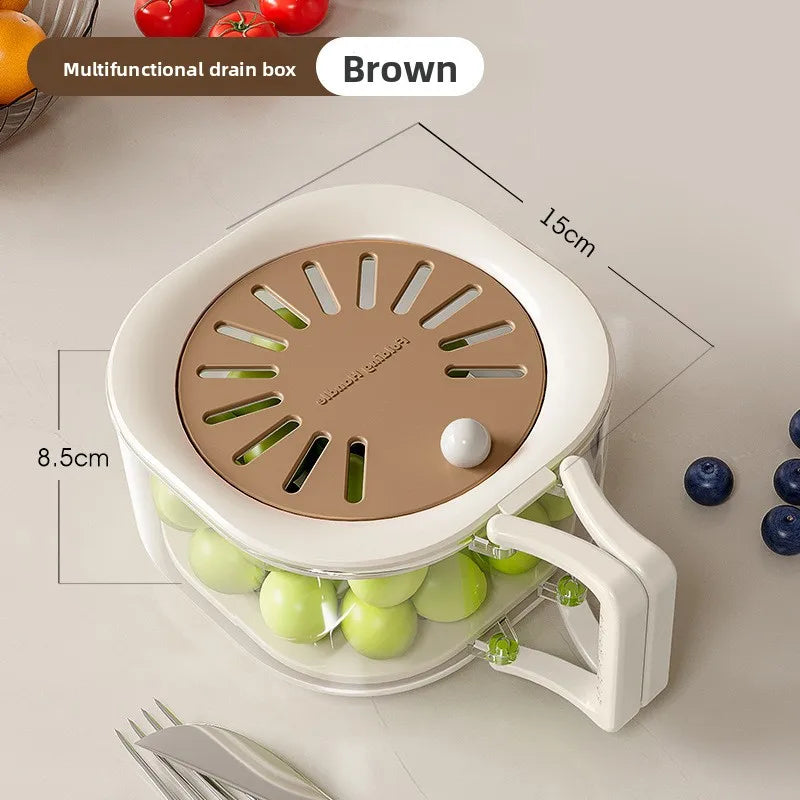 2-in-1 Fruit & Vegetable Washing Basin with Lid & Drain Basket | Fresher, Cleaner Food