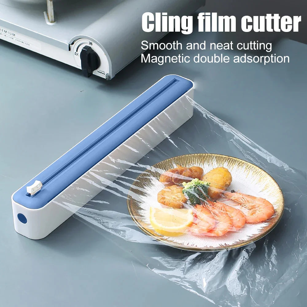 2-in-1 Magnetic Food Wrap & Foil Dispenser with Cutter | Mess-Free Kitchen Essential