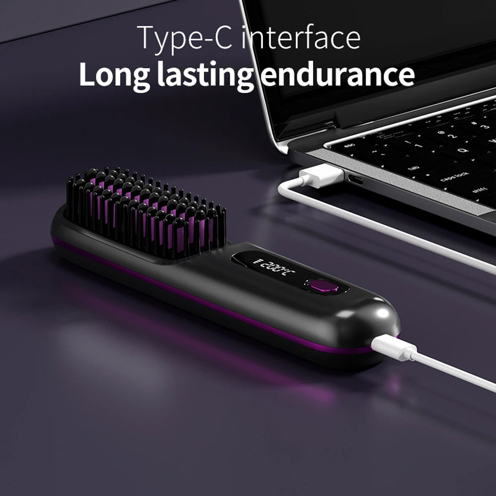 Hot Comb Straightener Professional Quick Heated Electric Wireless Hair Straighten Personal Care Multifunctional Hairstyle Brush