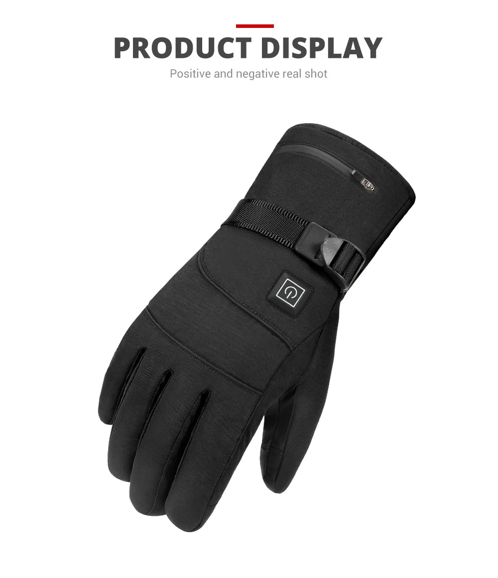Winter Heated Gloves | Waterproof Thermal Motorcycle Gloves for Men & Women