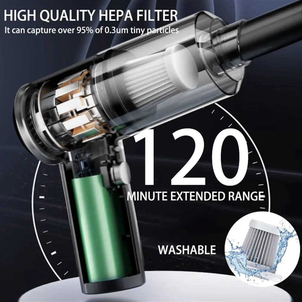Portable Cordless Car Vacuum Cleaner | Powerful Handheld Mini Hoover for Car & Home