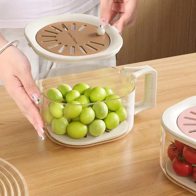 2-in-1 Fruit & Vegetable Washing Basin with Lid & Drain Basket | Fresher, Cleaner Food