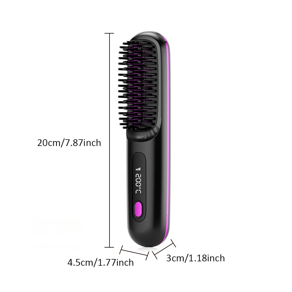 Hot Comb Straightener Professional Quick Heated Electric Wireless Hair Straighten Personal Care Multifunctional Hairstyle Brush