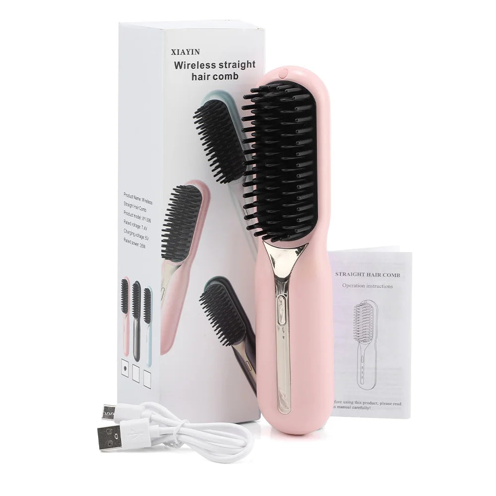 Hot Comb Straightener Professional Quick Heated Electric Wireless Hair Straighten Personal Care Multifunctional Hairstyle Brush