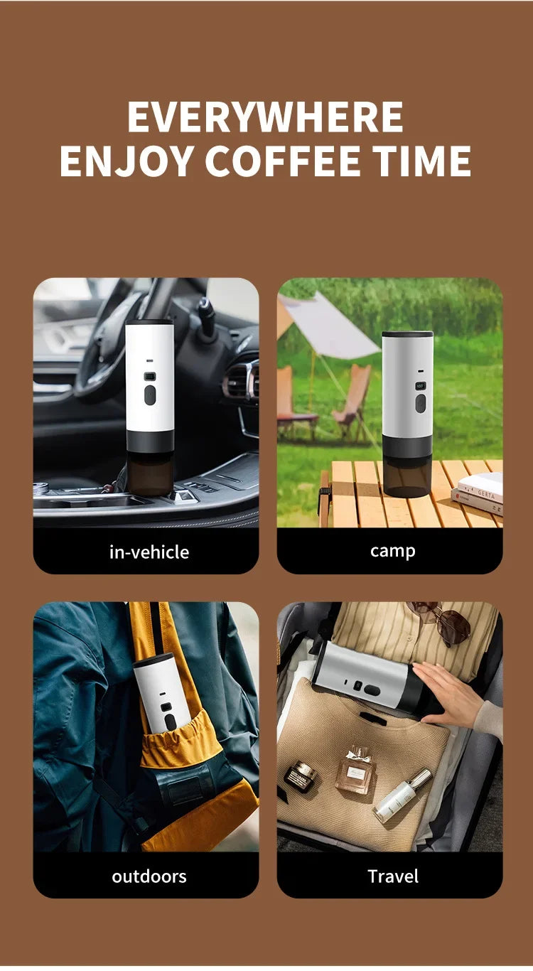 5-in-1 Portable Espresso Coffee Maker | Wireless for Car, Home, Camp & Travel