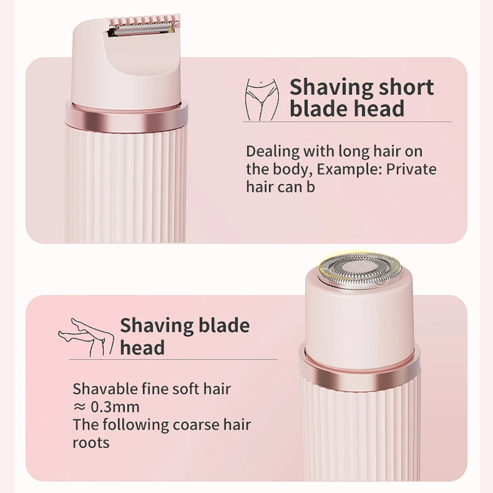 Bikini Trimmer Electric Razor for Women Body Underarm Leg Shaver Female Electric Painless Epilator Facial Mustache Hair Remover