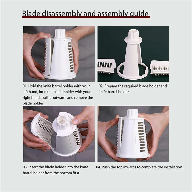 5-in-1 Rotary Cheese Grater & Vegetable Slicer — Grate, Slice & Shred in Seconds