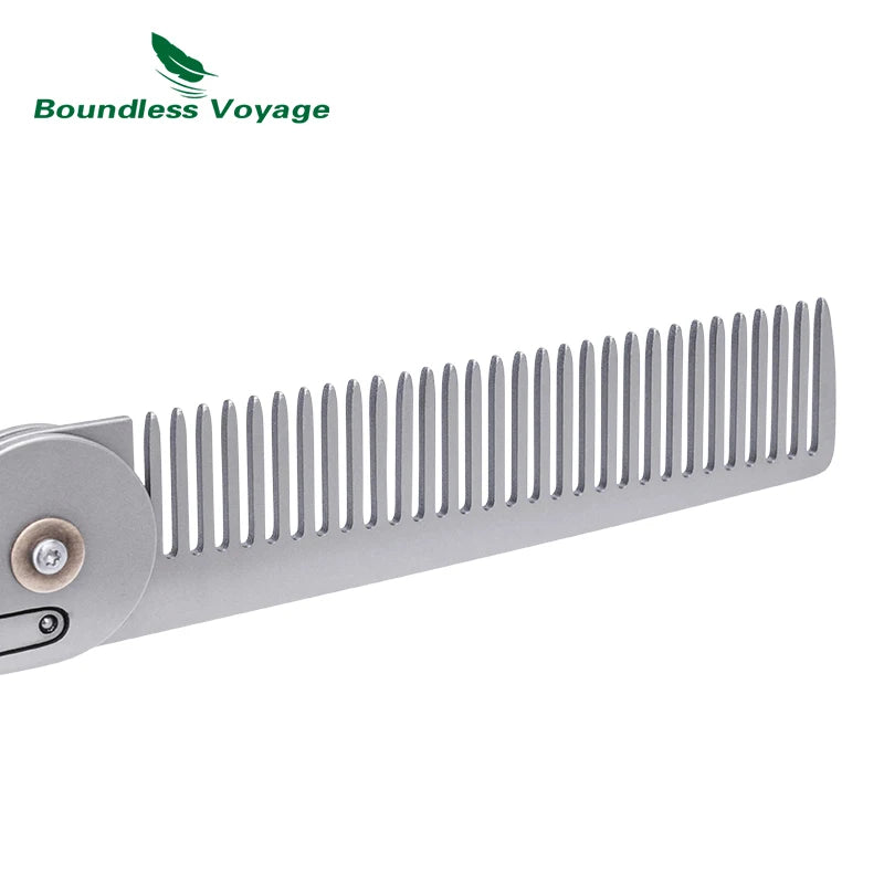 Boundless Voyage Titanium Foldable Comb Outdoor Camping Hair Bangs Beard Comb Personal Care Tool
