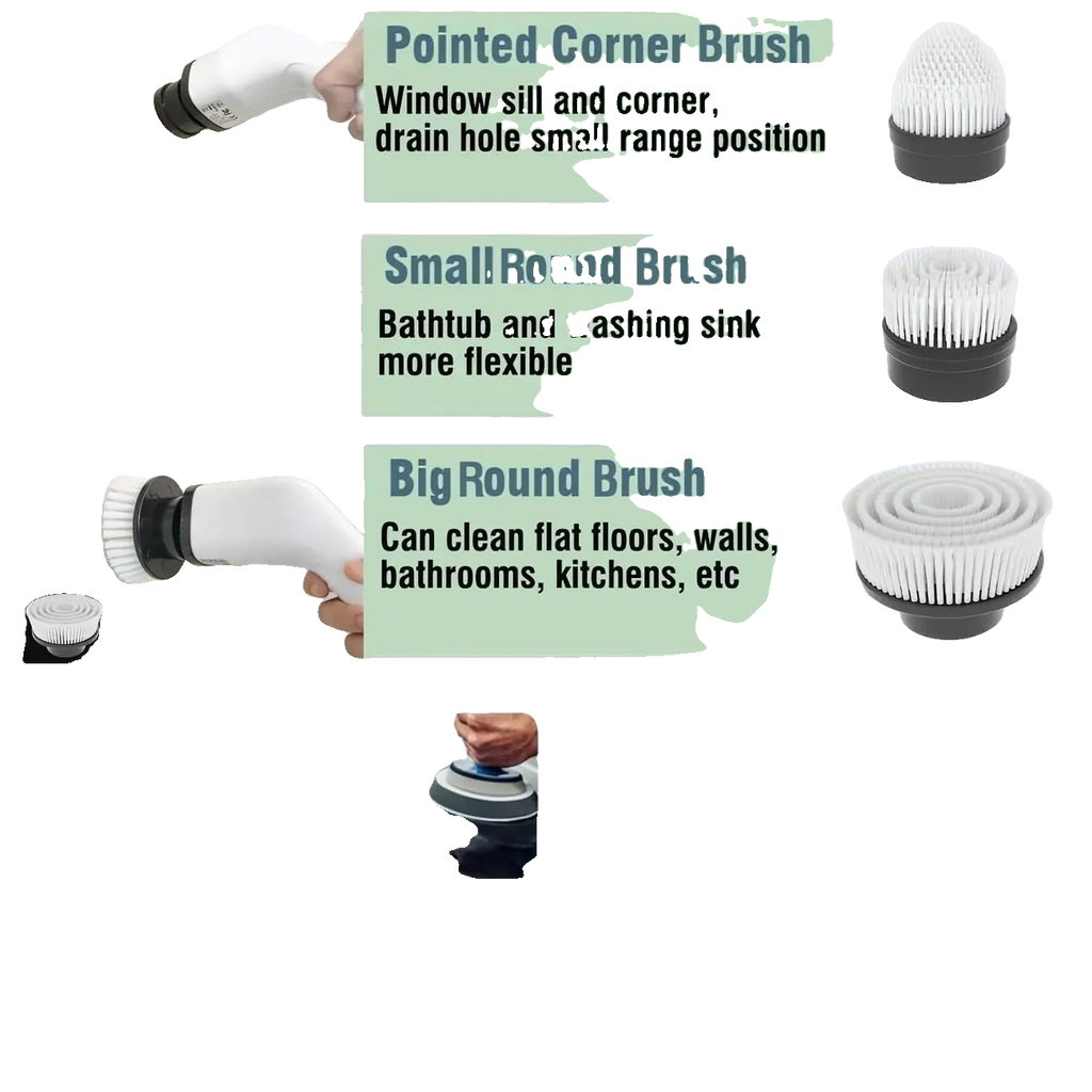 9-in-1 Cordless Electric Cleaning Brush | Rotating Scrubber for Bathroom, Tiles & Floors